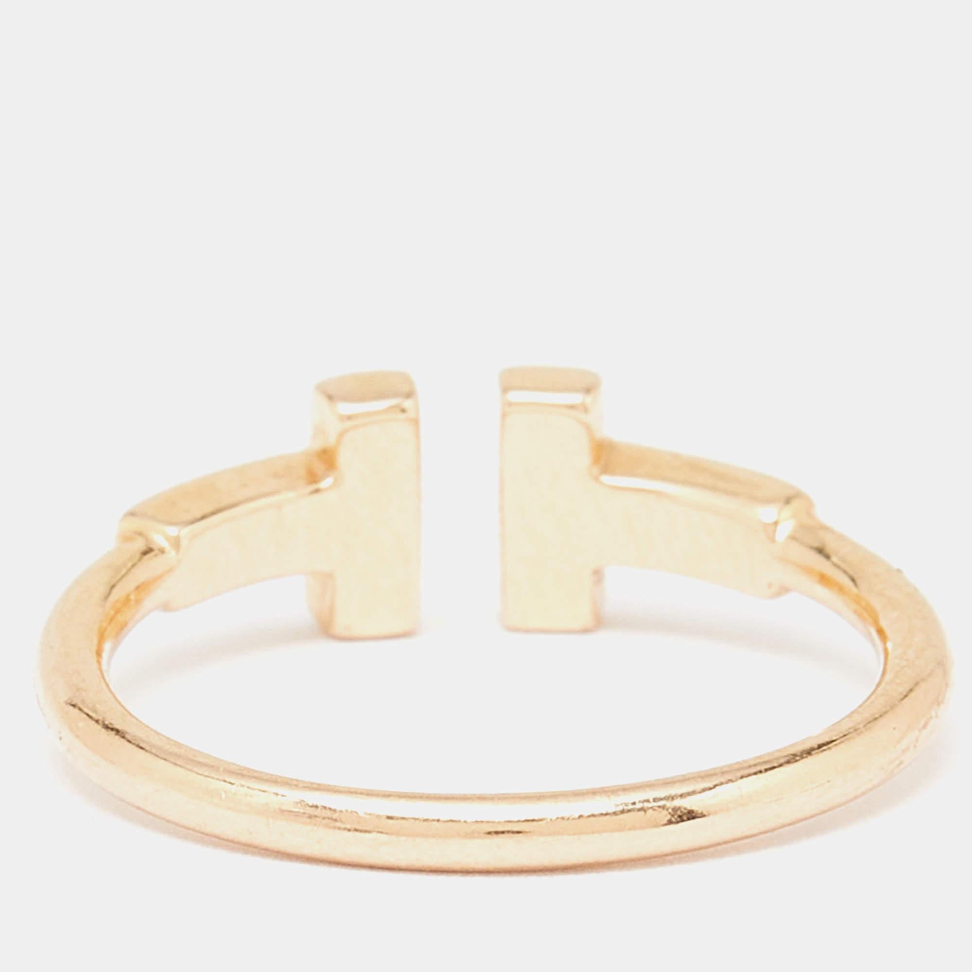 Tiffany & Co. Ring aus 18 Karat Gelbgold mit Twire-Diamanten Größe 50 (Ästhetizismus) im Angebot