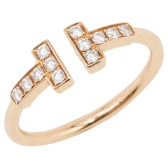 Tiffany & Co. Ring aus 18 Karat Gelbgold mit Twire-Diamanten Größe 50
