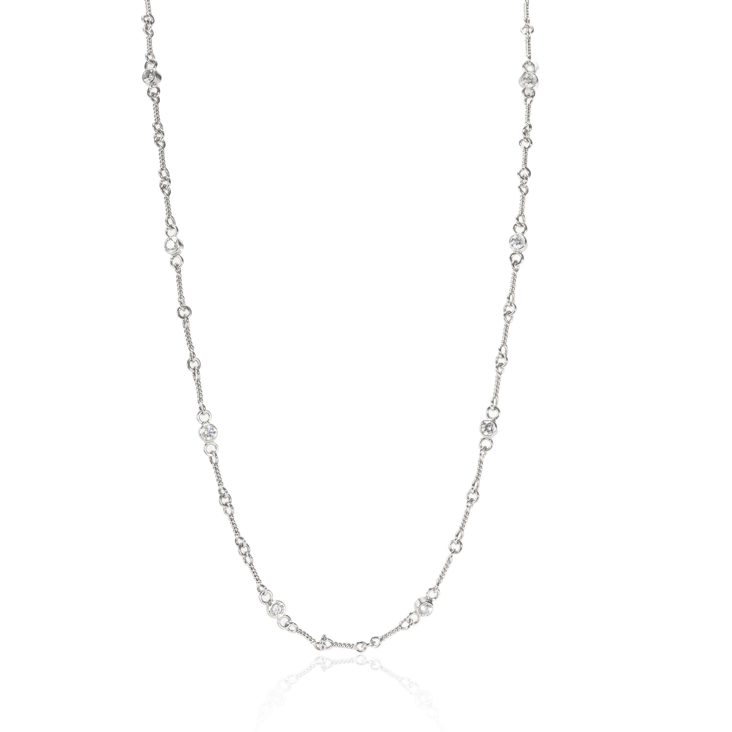 Tiffany & Co. Twist Bar Diamond Necklace in Platinum 0.75 CTW In Excellent Condition In New York, NY