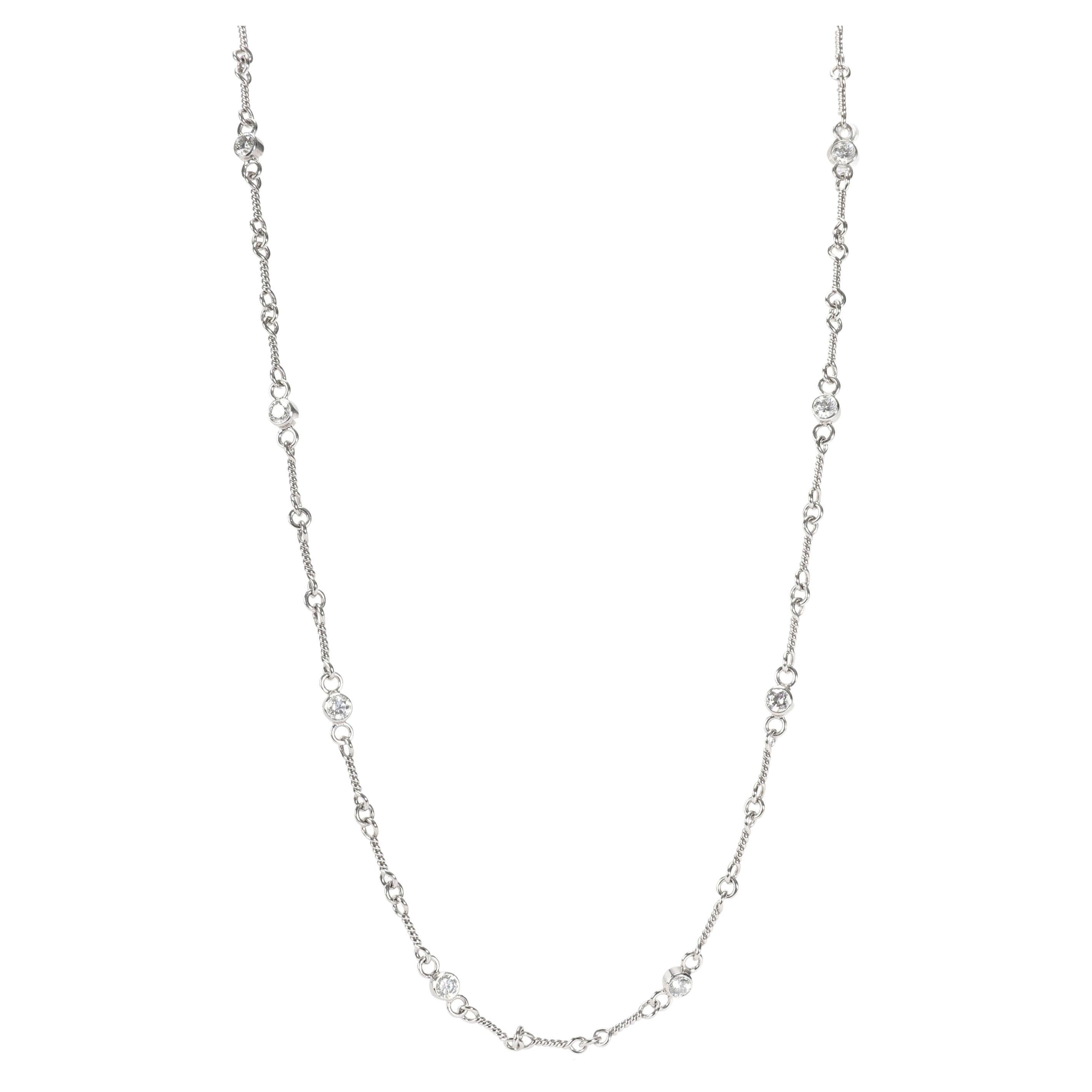 Tiffany & Co. Twist Bar Diamond Necklace in Platinum 0.75 CTW