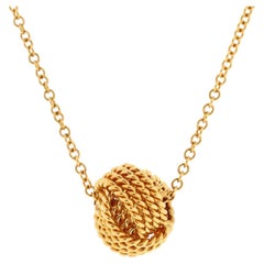 Tiffany & Co. Twist Knot Pendant Necklace 18k Yellow Gold