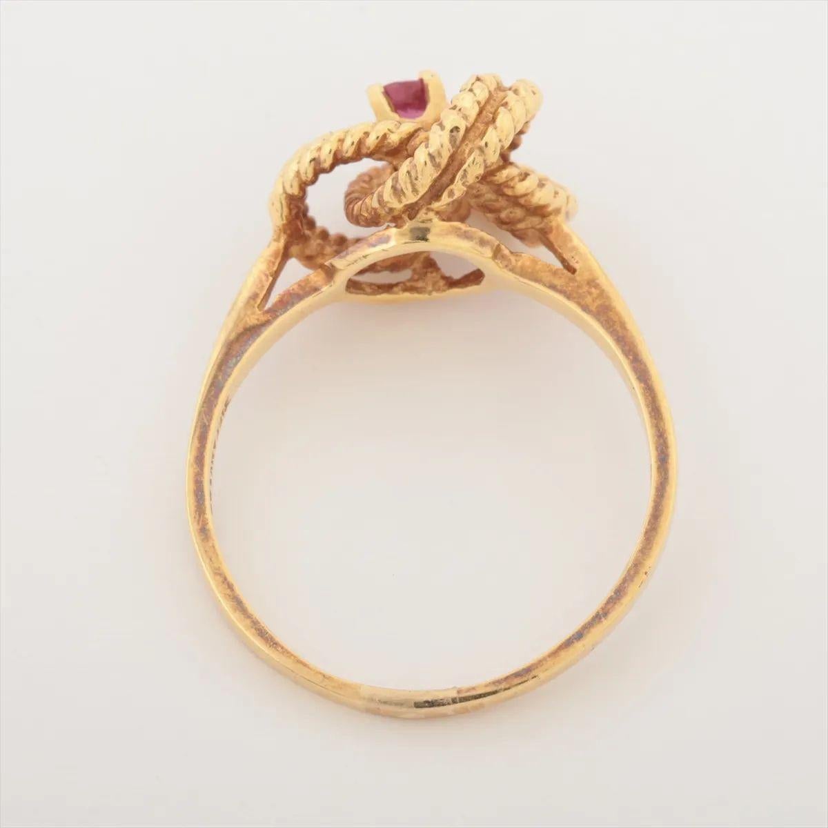 Tiffany & Co. Anello Twist Knot con rubino in oro giallo in vendita 3