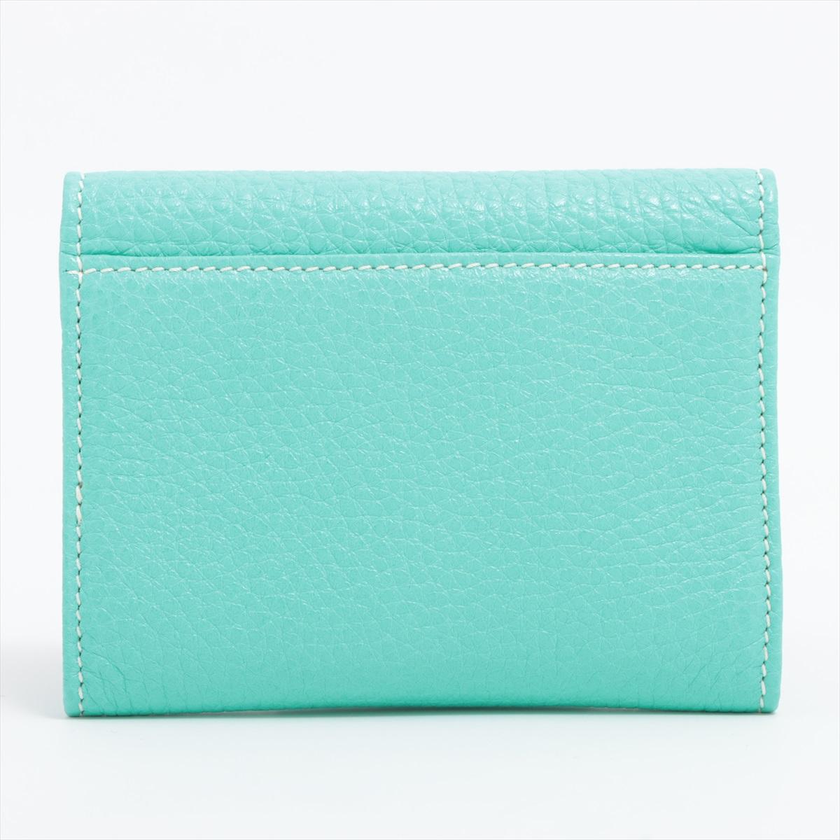 Tiffany & Co Twist-lock Leather Coin Purse Blue In Good Condition For Sale In Indianapolis, IN