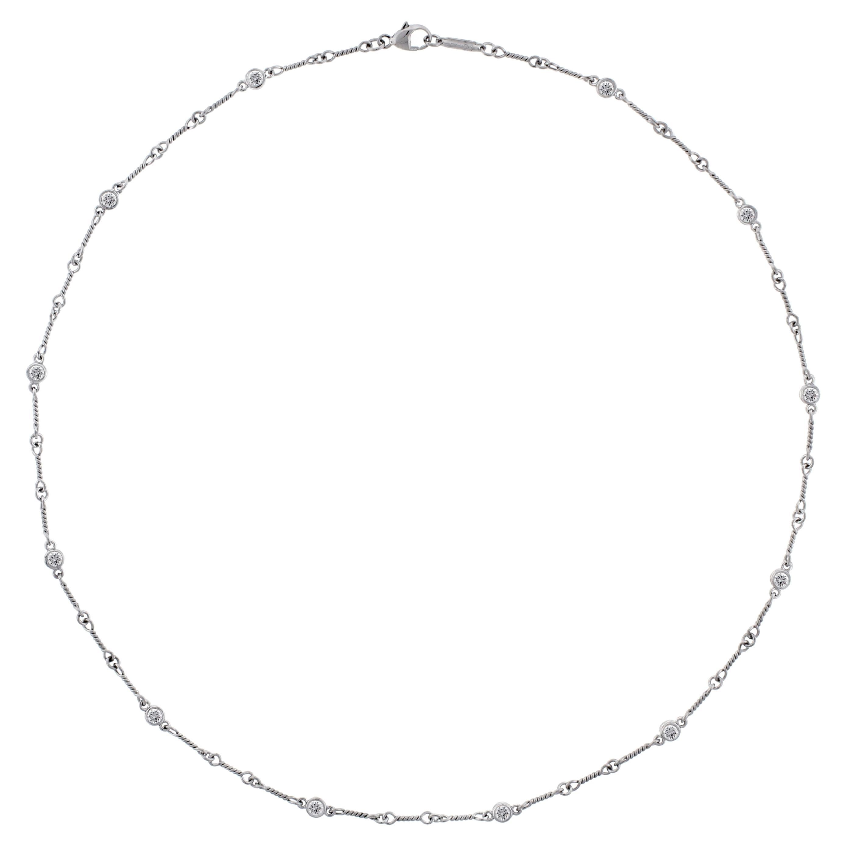 Tiffany & Co. Twisted Bar Diamond Necklace