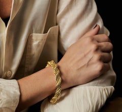 Tiffany & Co., Twisted Double Rope Chain Bracelet, 18K Gold, Italy, 1960s
