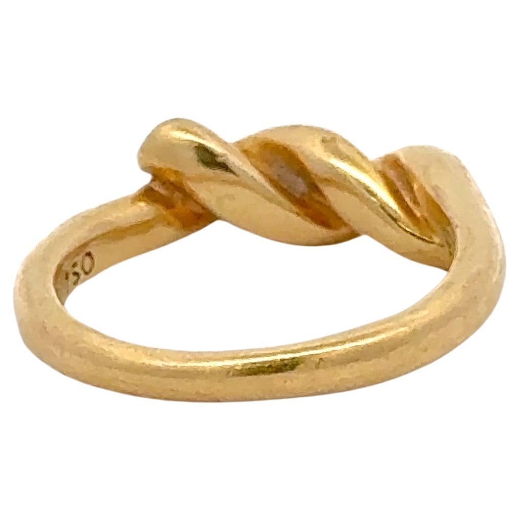 Contemporary Tiffany & Co Twisted Knot Ring 18 Karat Yellow Gold 5.4 Grams For Sale