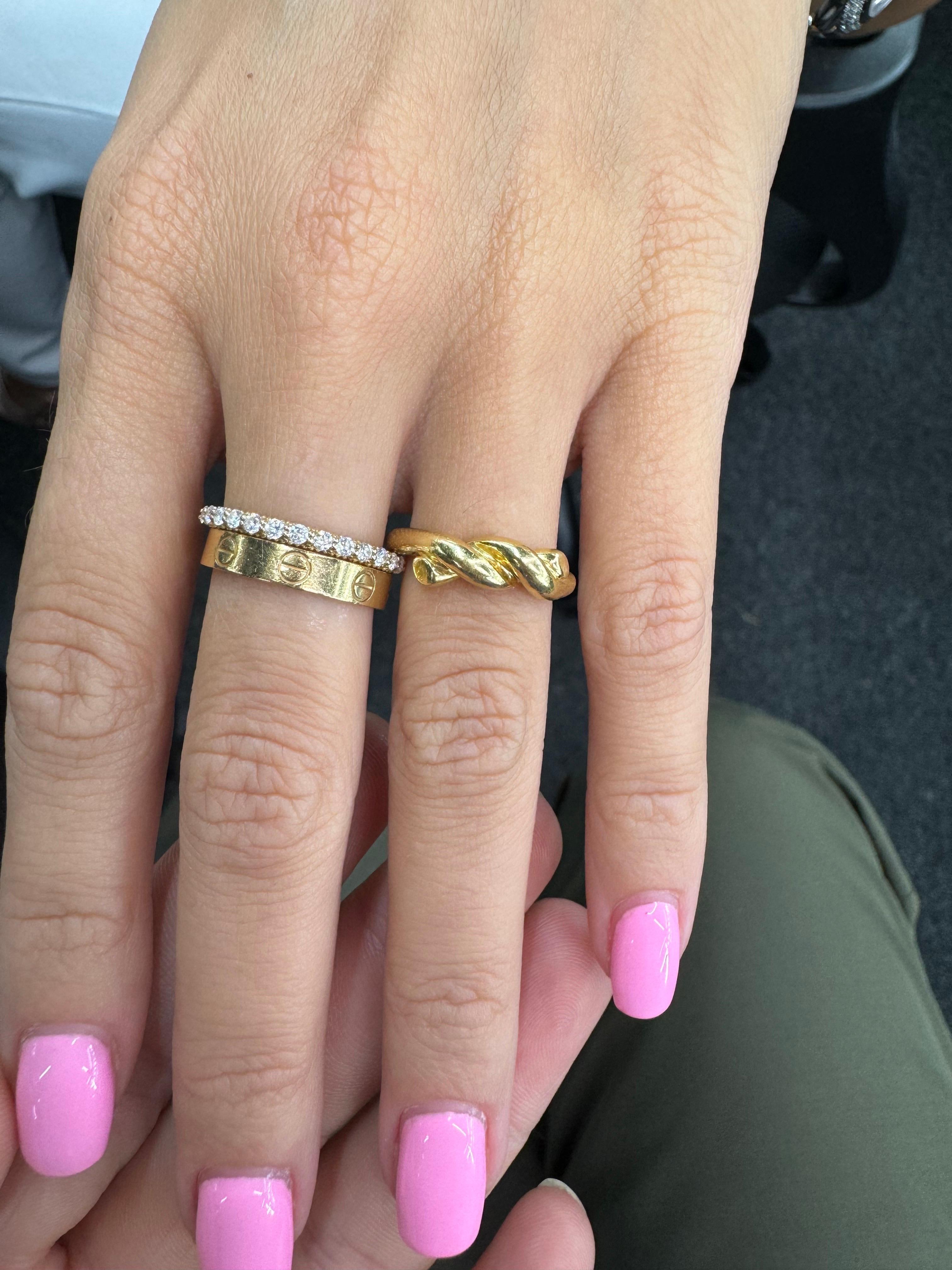 Women's Tiffany & Co Twisted Knot Ring 18 Karat Yellow Gold 5.4 Grams For Sale