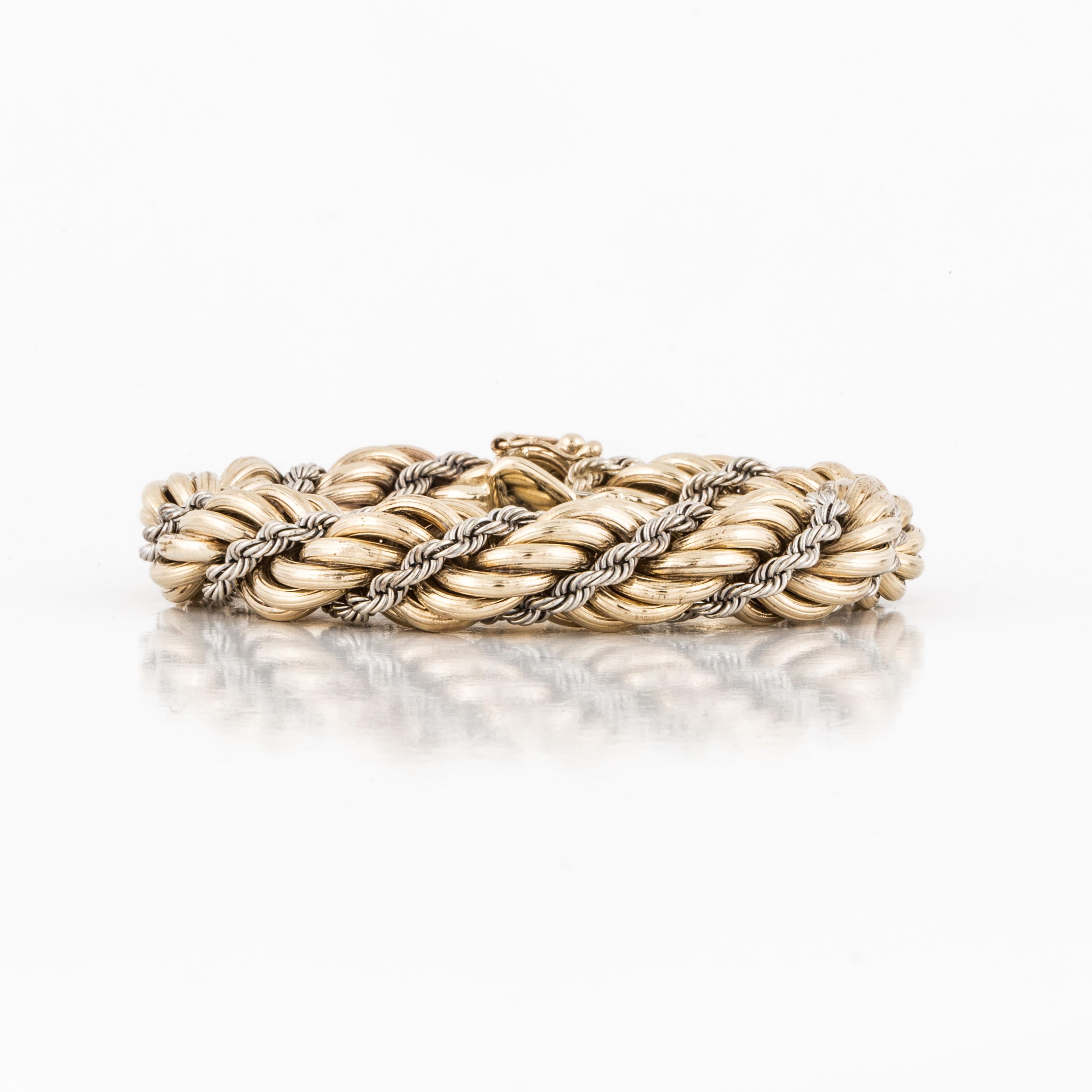 Twisted rope bracelet is marked 
