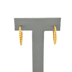 Tiffany & Co. Twisted Wire Hoop Earrings 18K Yellow Gold