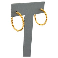 Tiffany & Co. Twisted Wire Hoop Earrings 18K Yellow Gold