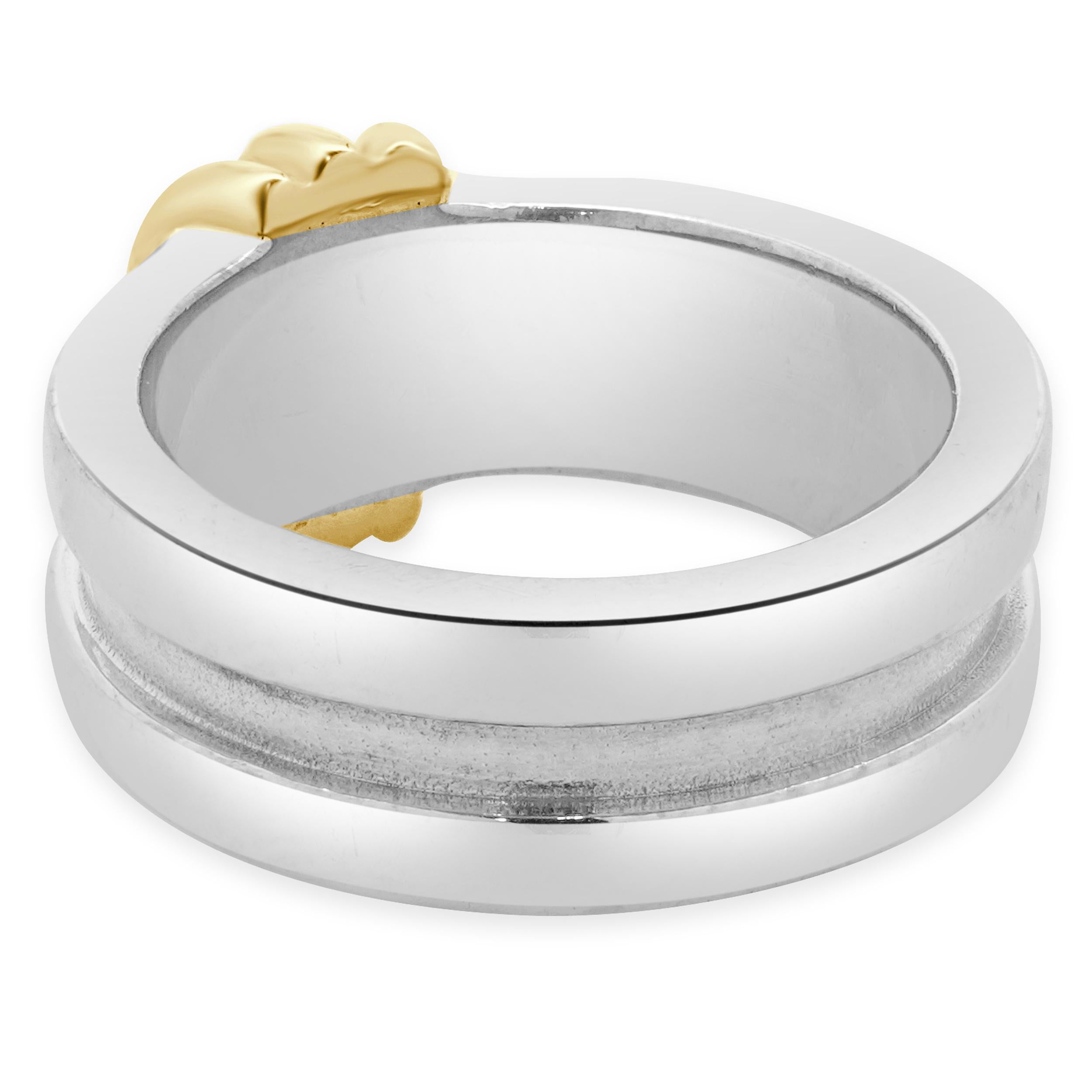 Tiffany & Co. Two Tone Atlas Shrimp Groove Love Band Ring In Excellent Condition For Sale In Scottsdale, AZ