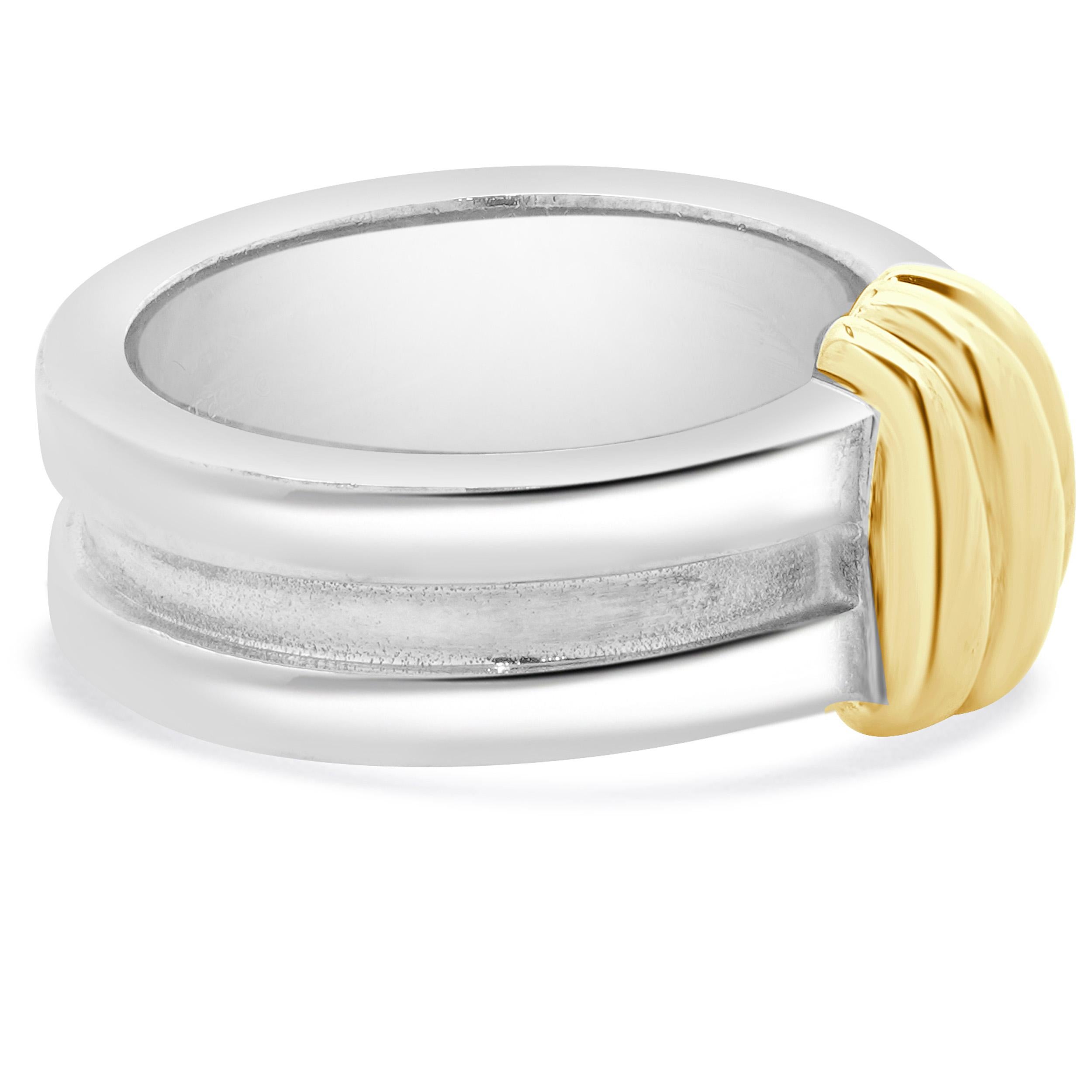 Women's Tiffany & Co. Two Tone Atlas Shrimp Groove Love Band Ring For Sale