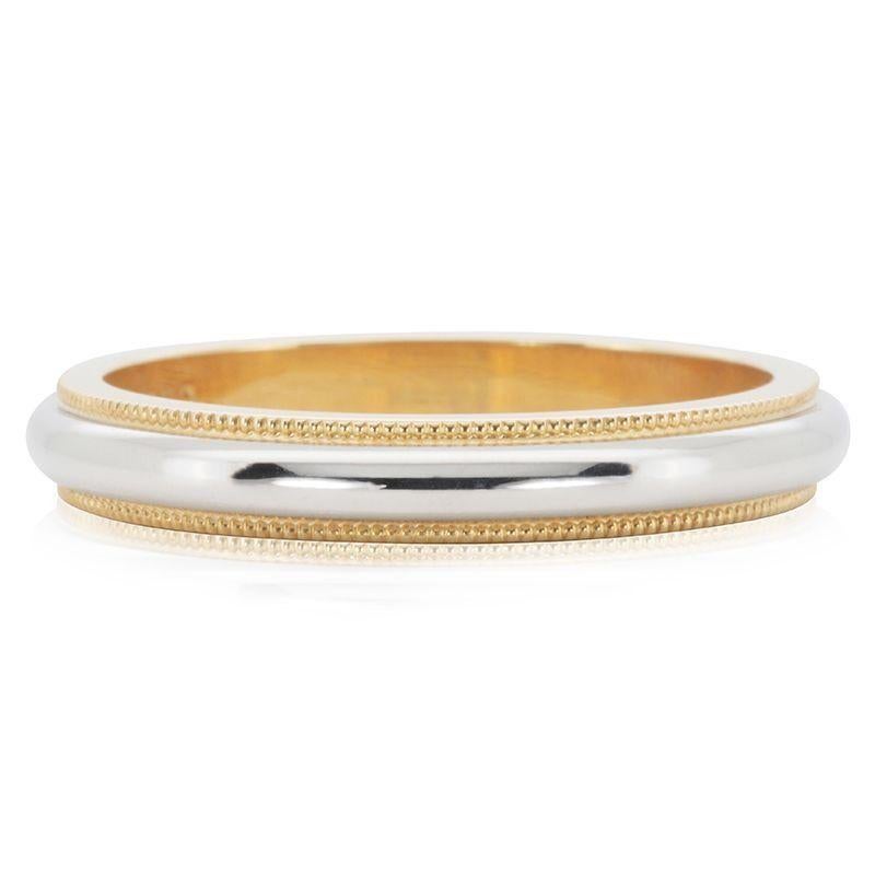 Tiffany & Co. Zweifarbiger Milgrain-Ring mit Milgrain im Zustand „Hervorragend“ im Angebot in רמת גן, IL