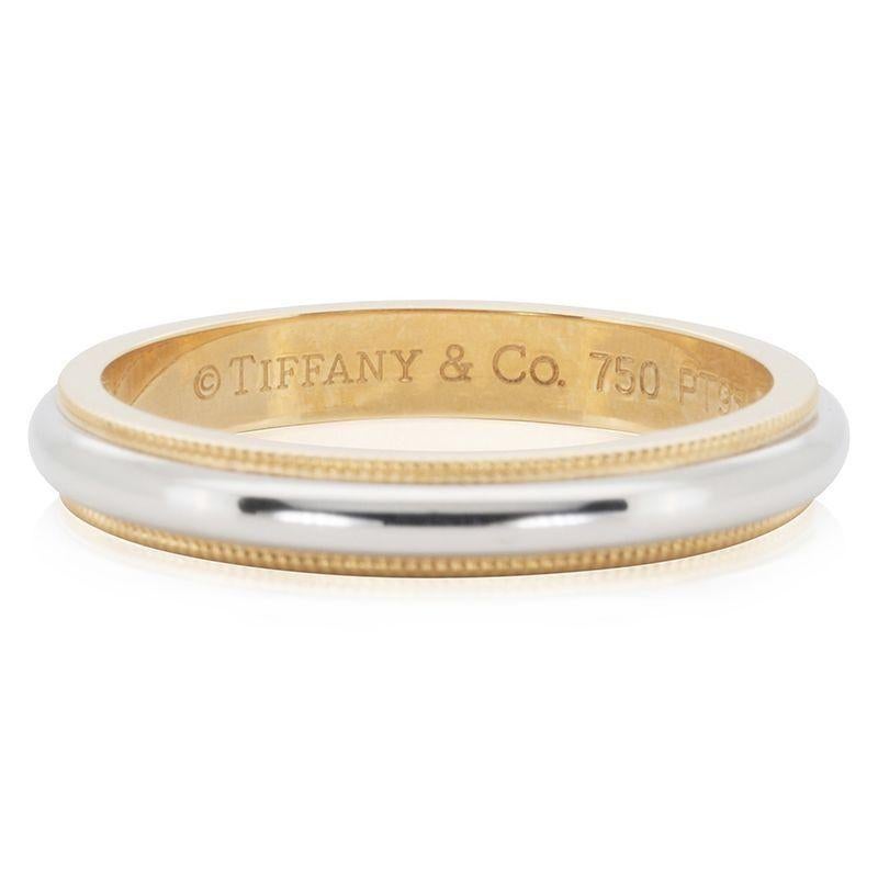 Men's Tiffany & Co. Two-tone Milgrain Band Ring For Sale