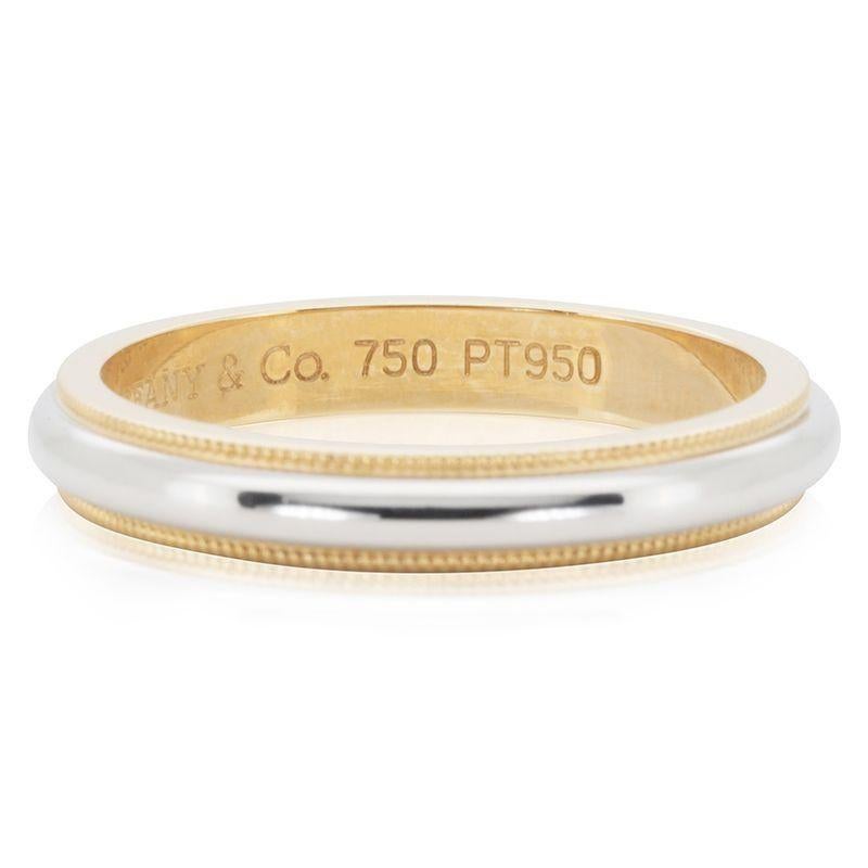 Tiffany & Co. Two-tone Milgrain Band Ring For Sale 1