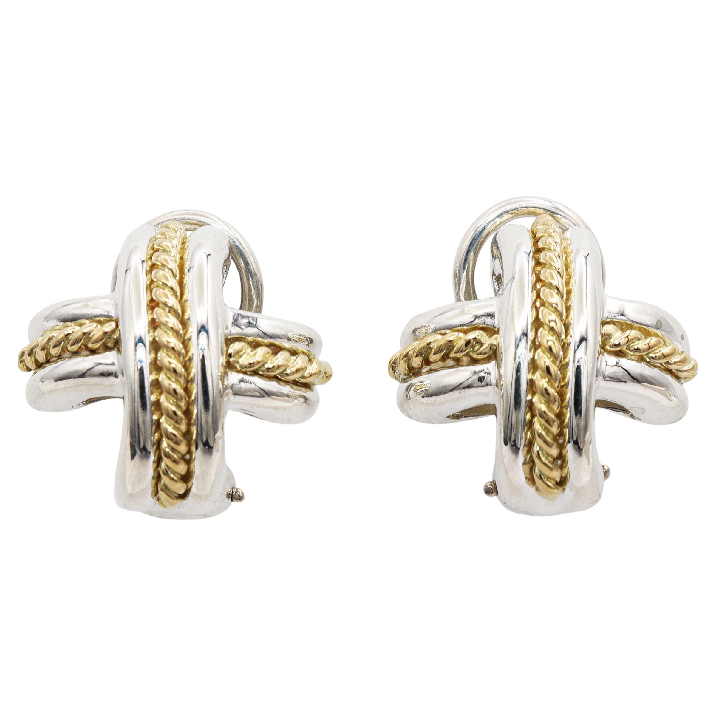Tiffany
Co. Orecchini Signature X in argento sterling bicolore e oro giallo 18 carati
