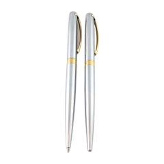 Tiffany & Co Two Tone T Clip Pen and Pencil Set with Box
