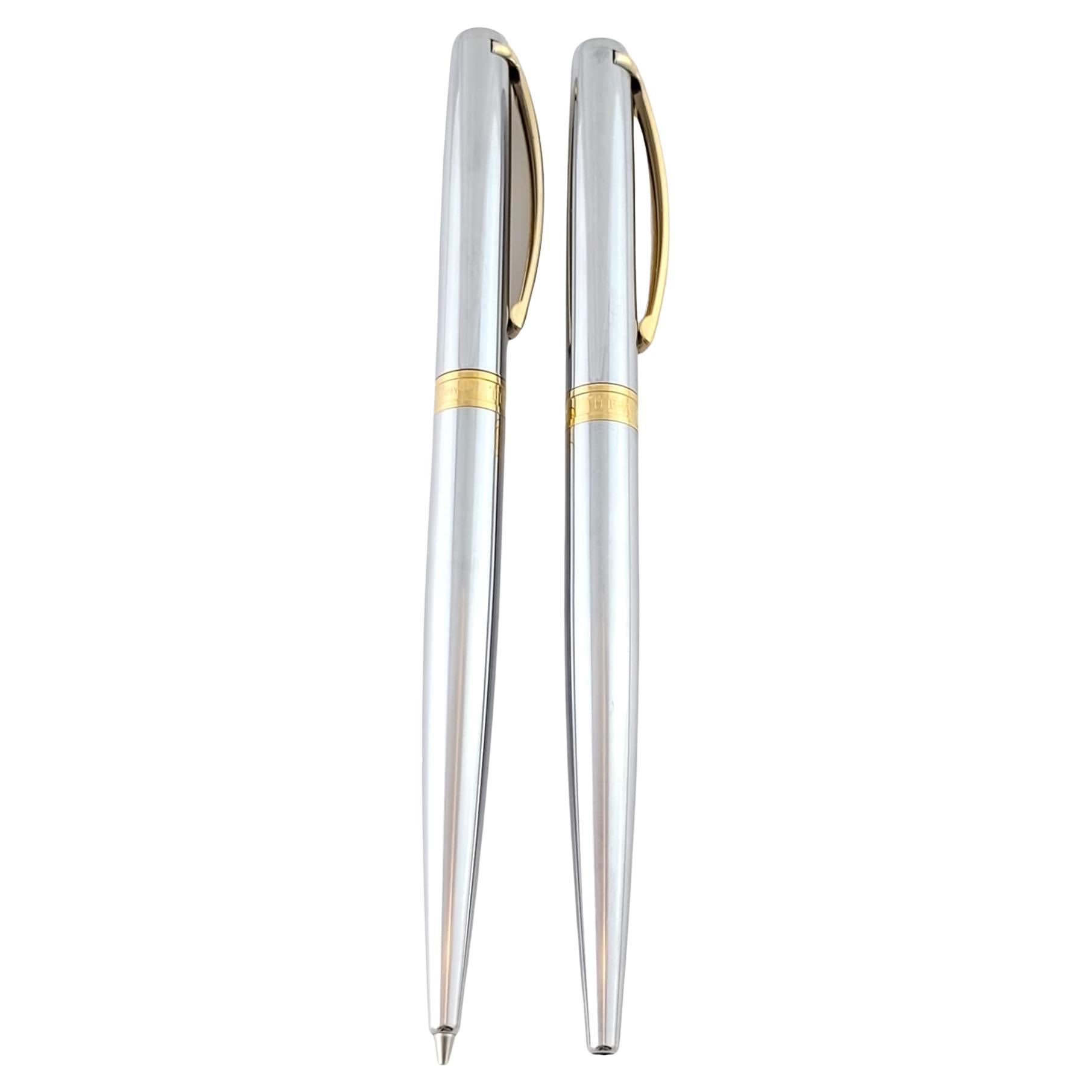 Tiffany & Co Two Tone T Clip Pen and Pencil Set with Box