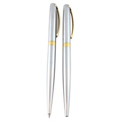 Tiffany & Co Two Tone T Clip Pen and Pencil Set with Box