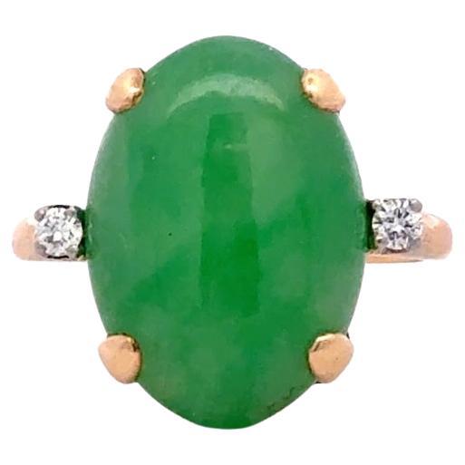 Tiffany & Co. Type A Jadeite Jade Fei Cui Diamond Vintage Ring GIA