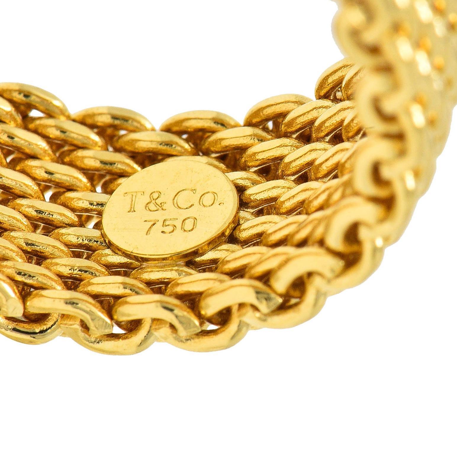 Tiffany & Co. Anillo ancho Somerset Unisex de Malla de Oro Amarillo de 18 Kilates 2