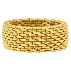 Tiffany & Co. Unisex 18 Karat Yellow Gold Mesh Somerset Wide Band Ring