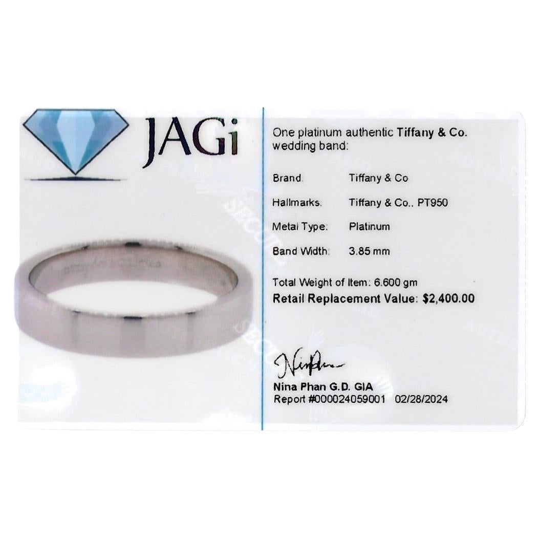 Tiffany & Co. Unisex Wedding Band Ring Set in Polished Platinum For Sale 6