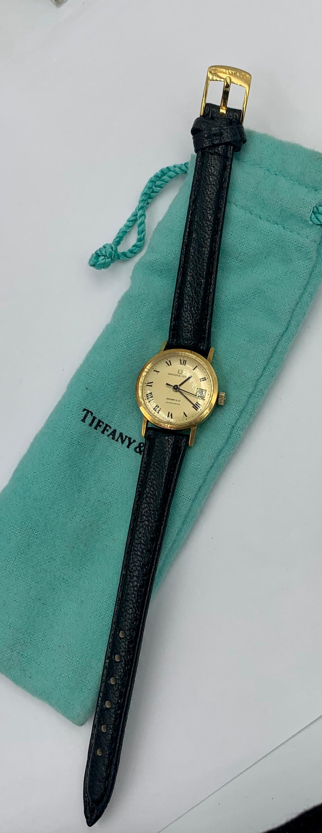 Retro Tiffany & Co. Universal Geneve Ladies Wristwatch 18 Karat Gold Midcentury