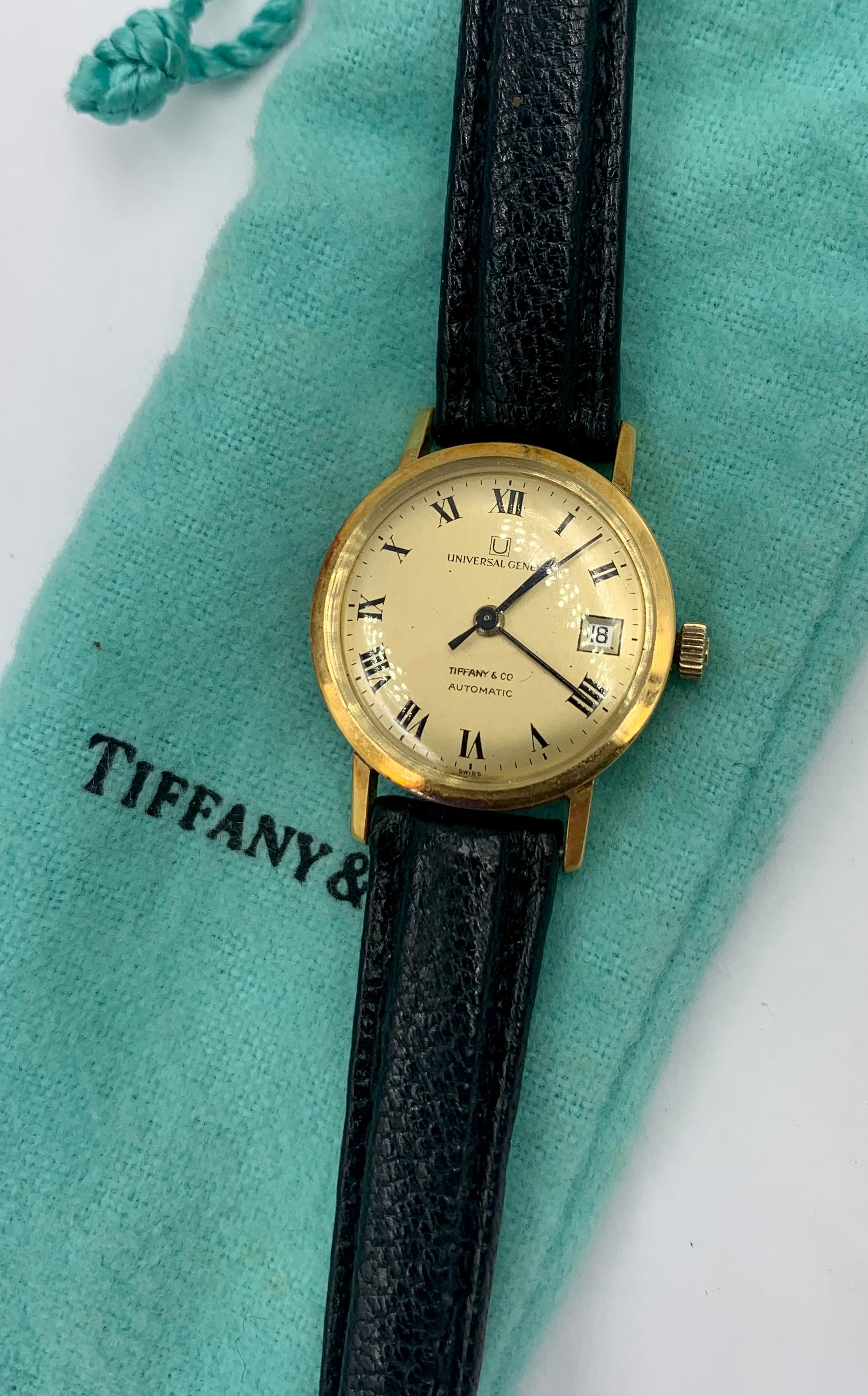 Tiffany & Co. Universal Geneve Ladies Wristwatch 18 Karat Gold Midcentury In Good Condition In New York, NY