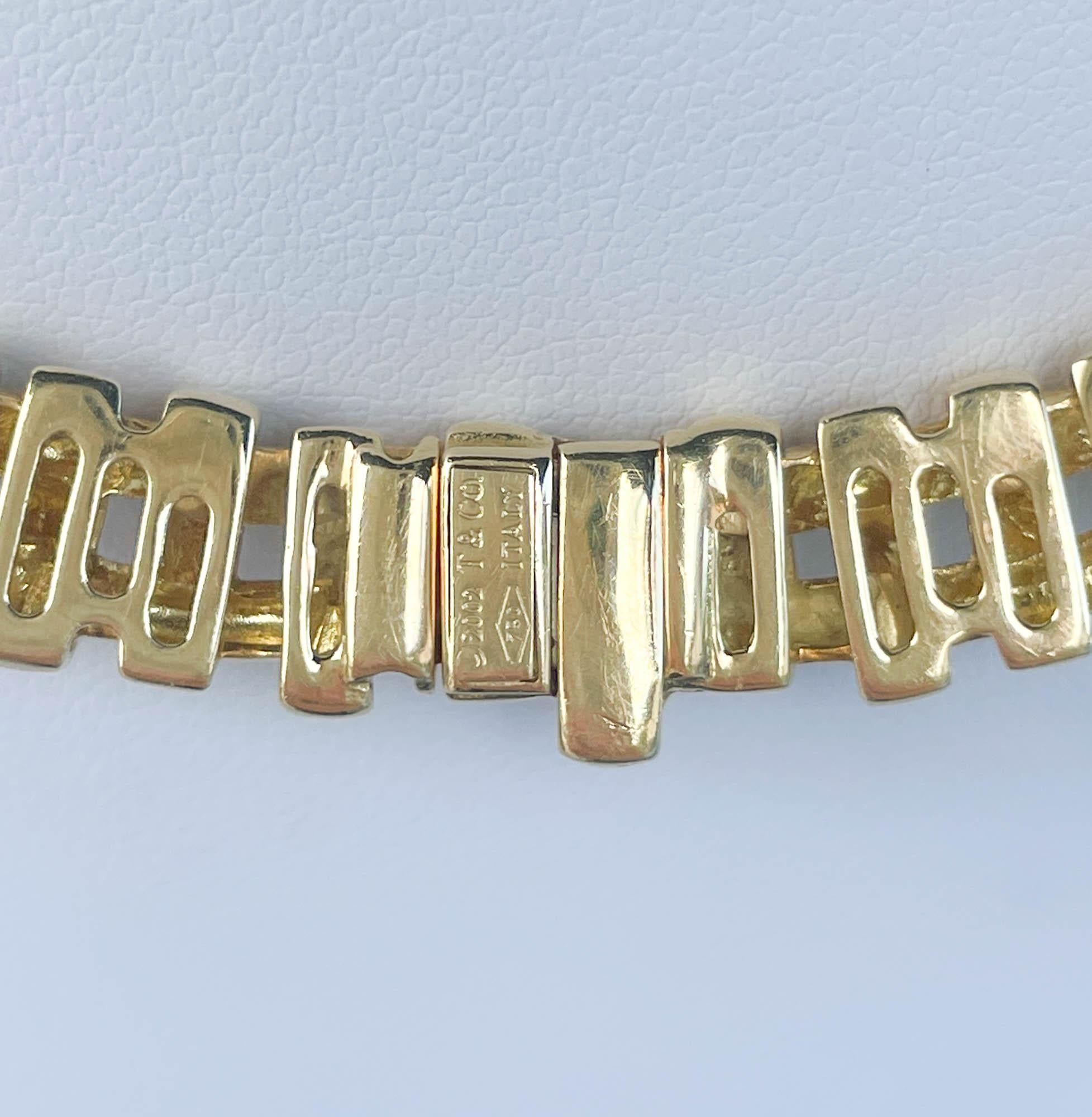 Tiffany & Co Vanerie 18k Yellow Gold Choker Necklace In Good Condition For Sale In Boca Raton, FL