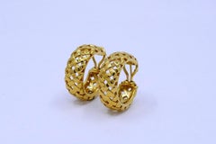 Tiffany & Co. Vannerie 18k Gold Woven Hoop Earrings