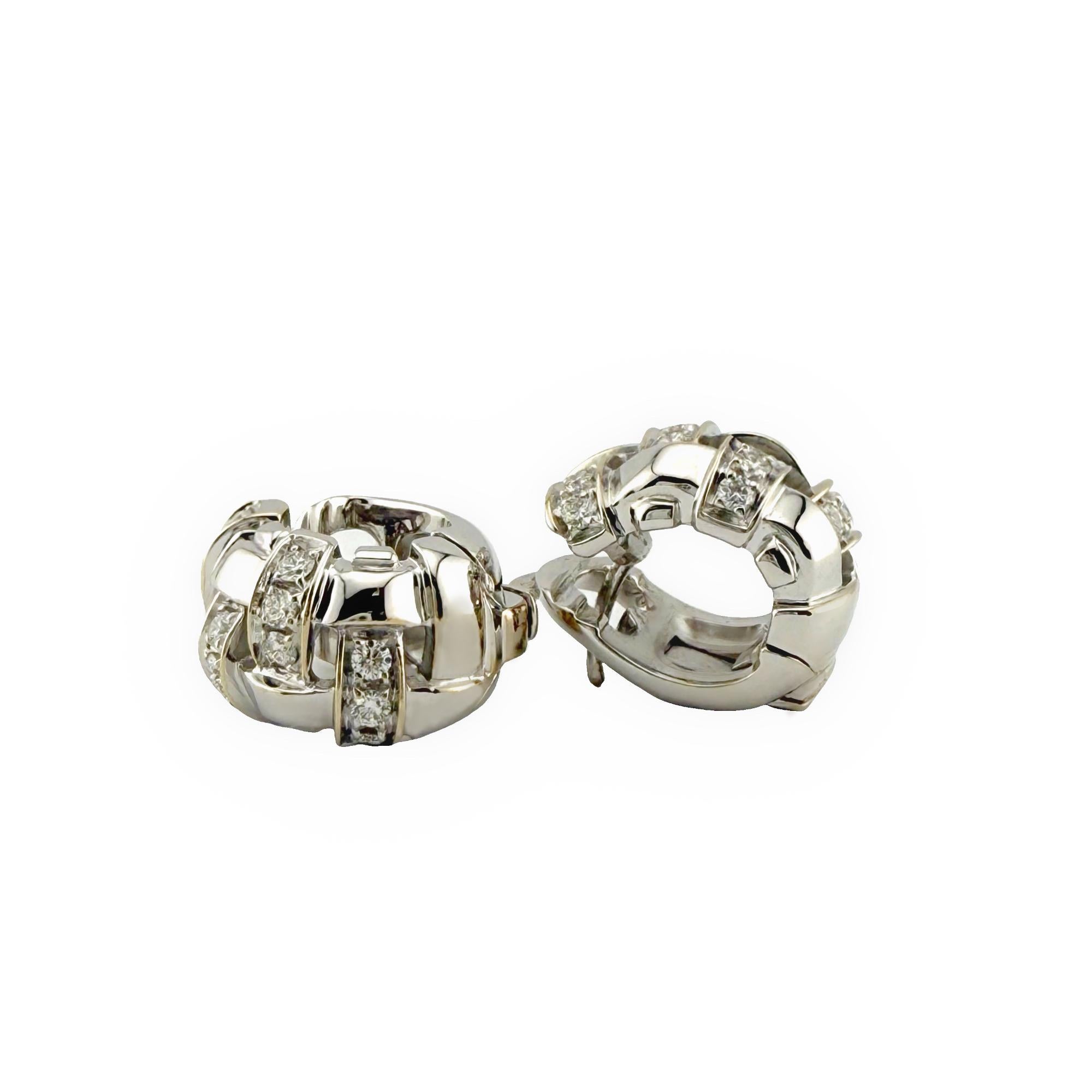 Tiffany & Co. Orecchini Vannerie Basket Weave con diamanti in oro bianco 18 carati in vendita 3