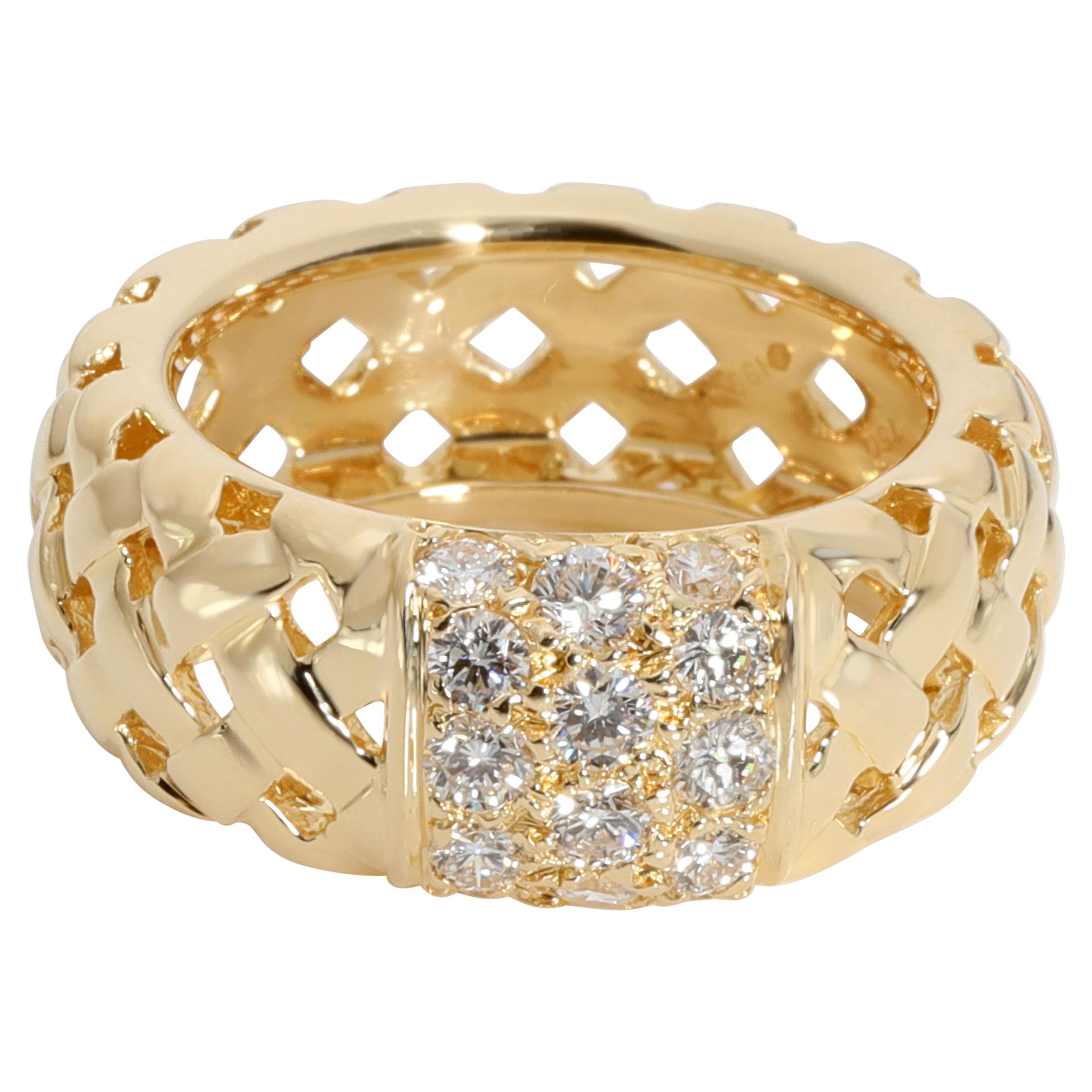 Tiffany & Co. Vannerie Basket Weave Diamond Ring in 18K Yellow Gold 0.70 CTW