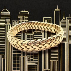 Tiffany & Co Vannerie Basket Weave Yellow Gold Bracelet 1995