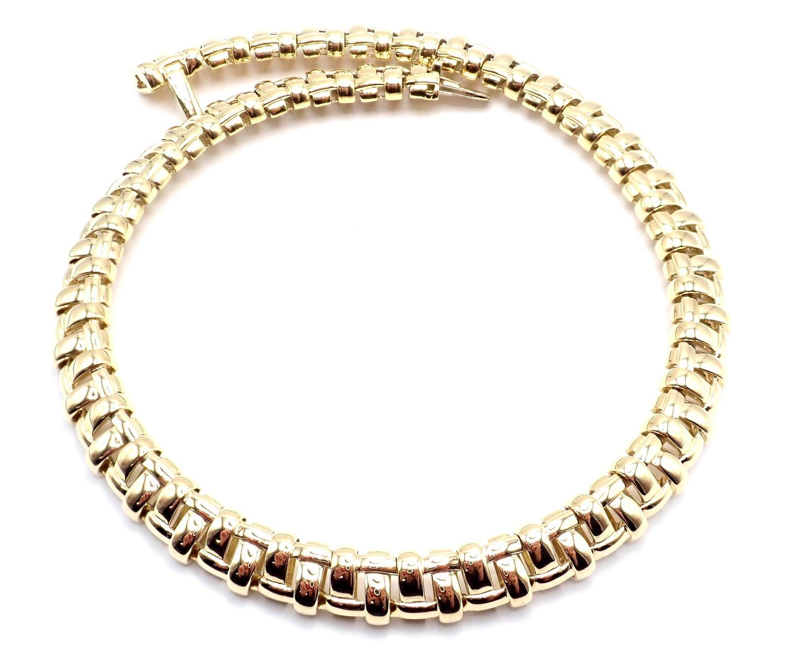 Tiffany & Co Vannerie Basket Weave Yellow Gold Necklace 2002 For Sale 2