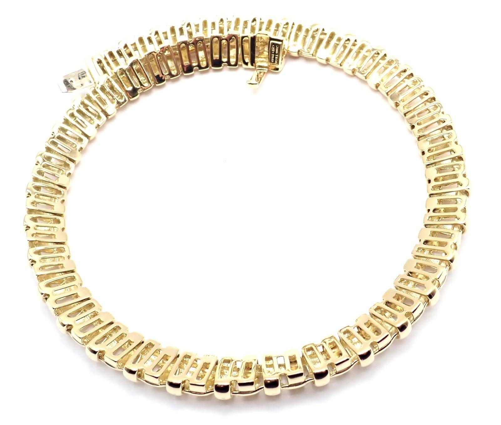 Tiffany & Co Vannerie Basket Weave Yellow Gold Necklace 2002 For Sale 4