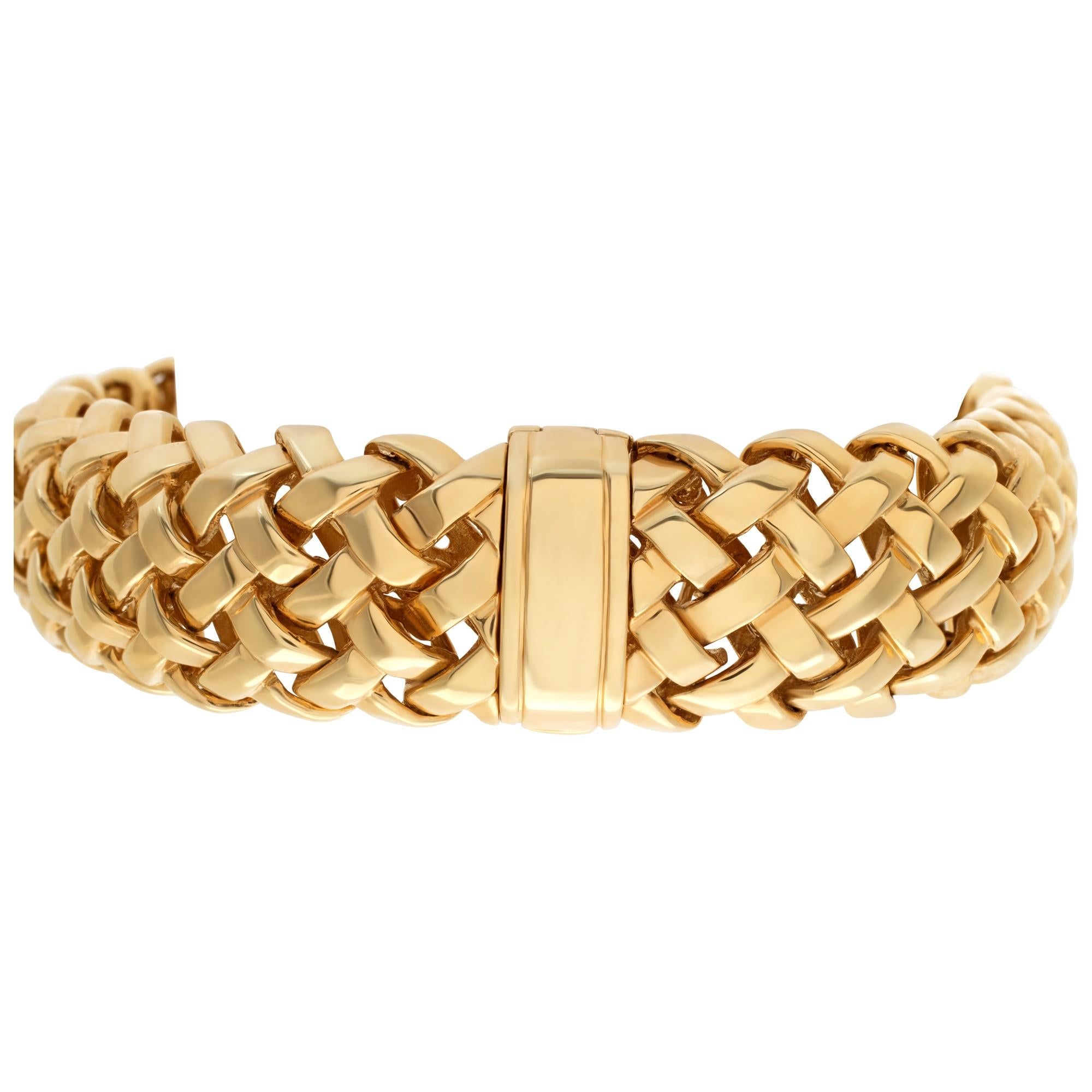 Modern Tiffany & Co. Vannerie Collection Bracelet in 18K Yellow Gold and Diamonds