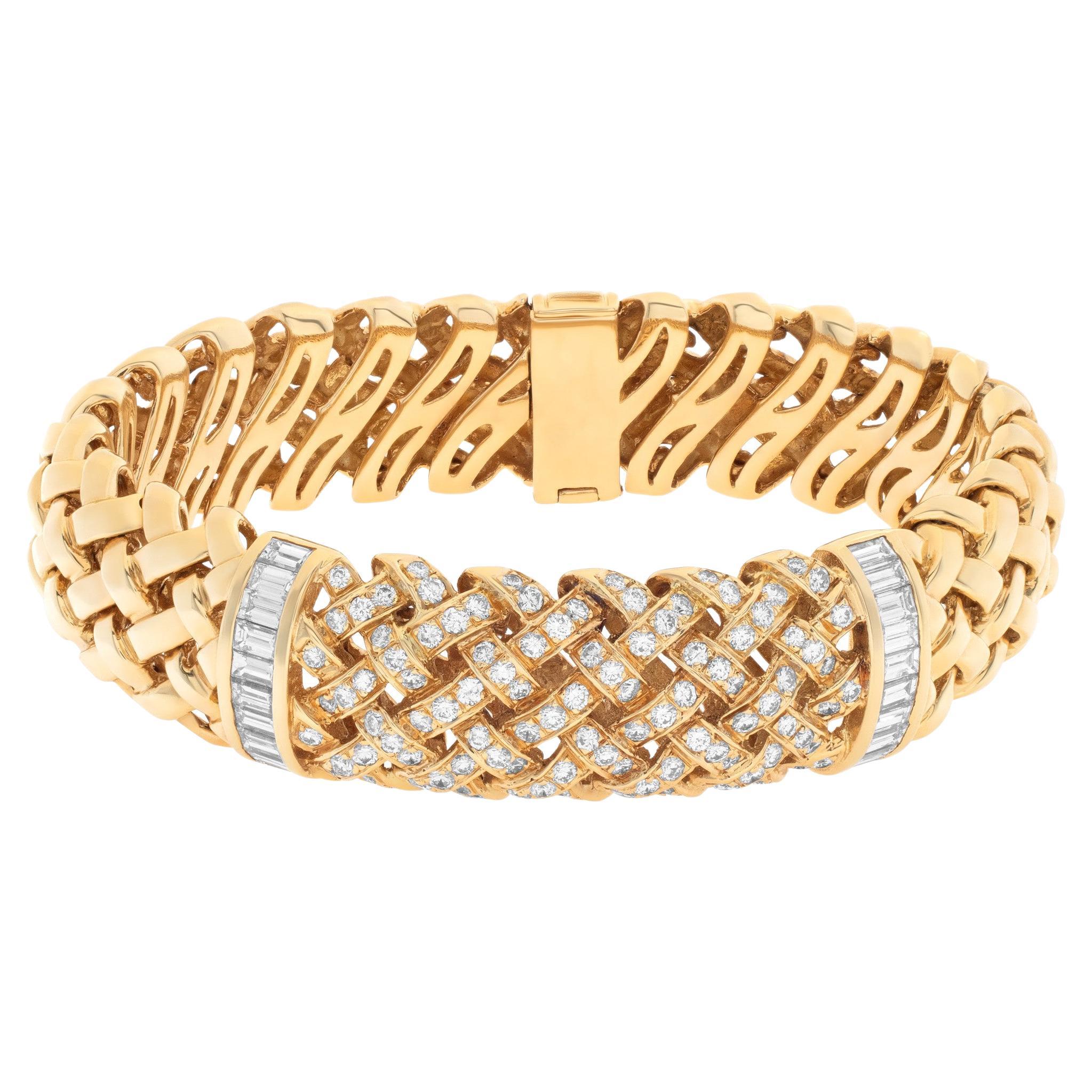Tiffany & Co. Vannerie Collection Bracelet in 18K Yellow Gold and Diamonds