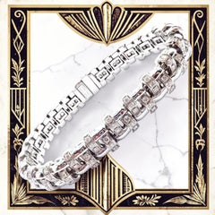 Tiffany & Co Vannerie Diamond Basket Weave White Gold Bracelet