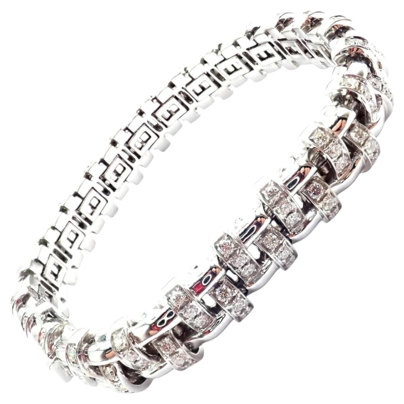 Tiffany & Co Vannerie Diamond Basket Weave White Gold Bracelet en vente