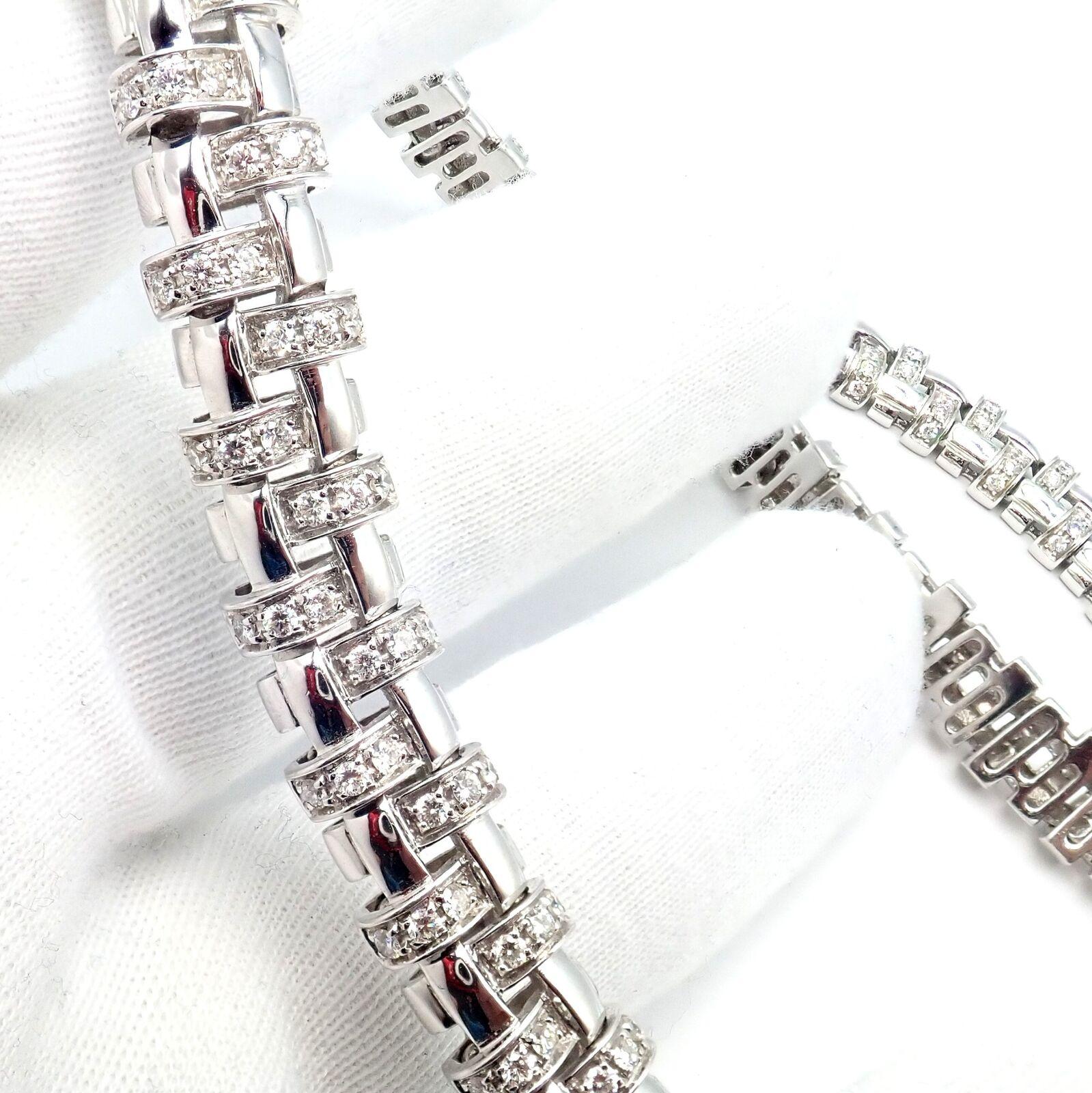 Women's or Men's Tiffany & Co Vannerie Diamond Basket Weave White Gold Choker Necklace For Sale