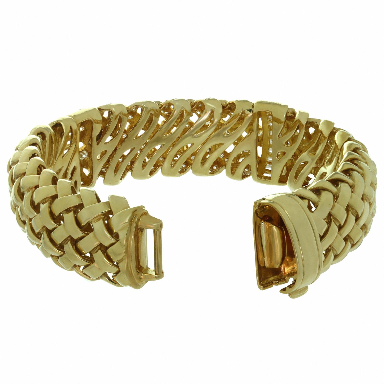 Tiffany & Co. Vannerie Diamond Yellow Gold Bracelet 1