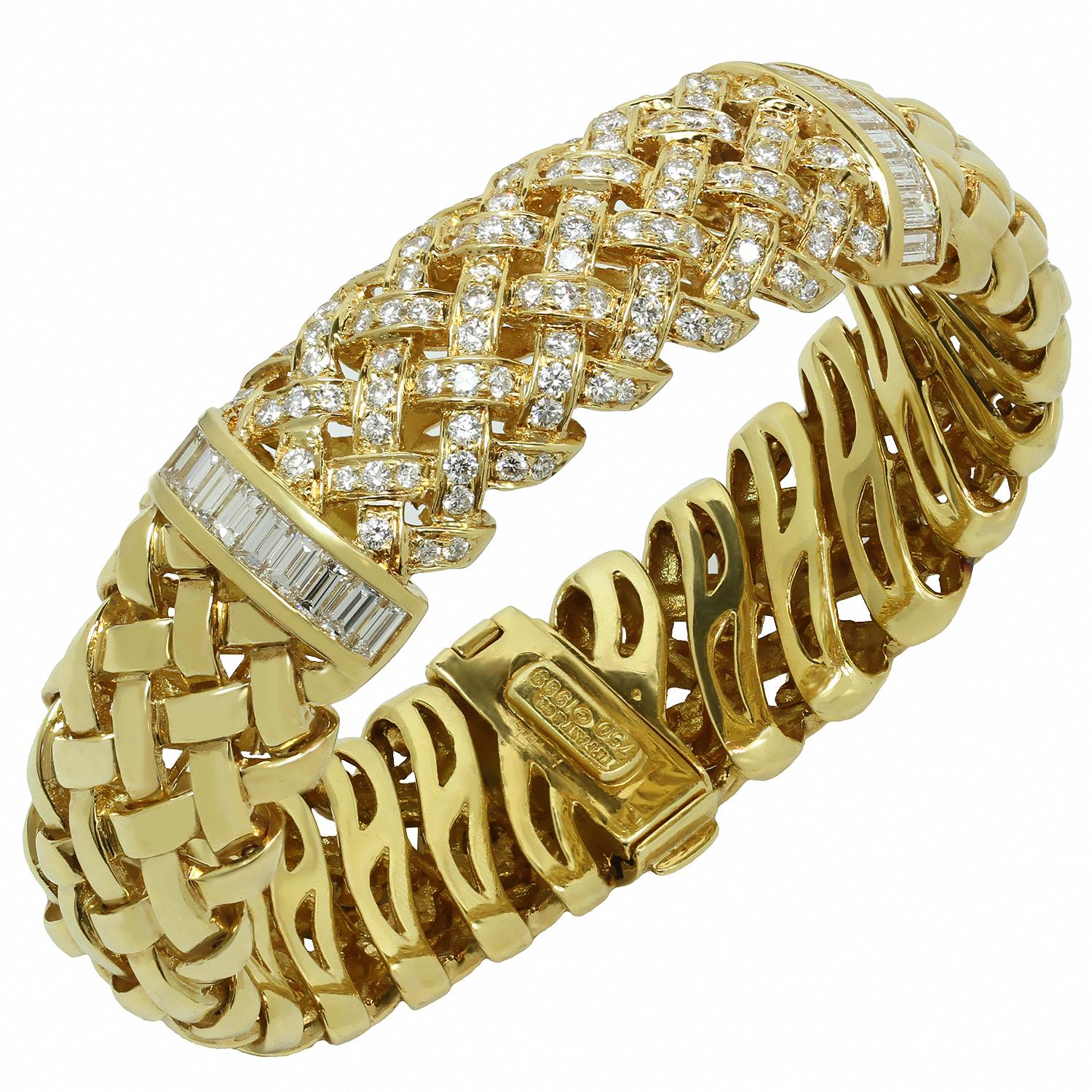 Tiffany & Co. Vannerie Diamond Yellow Gold Bracelet