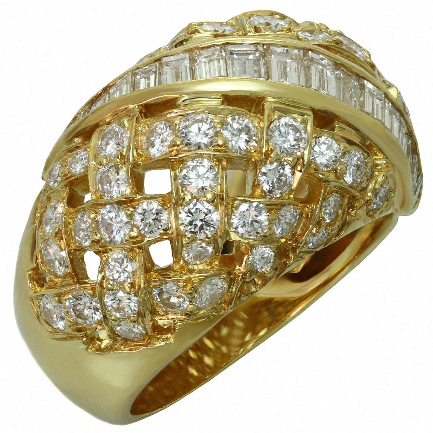 Tiffany & Co. Vannerie Diamond Yellow Gold Ring