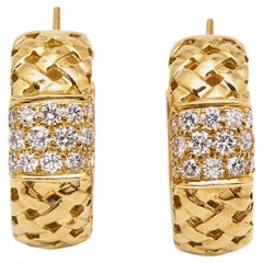 Tiffany & Co. Vannerie Diamonds 18k Yellow Gold Earrings