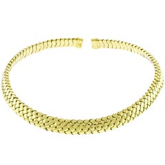 Tiffany & Co. Vannerie Mesh Yellow Gold Necklace Choker