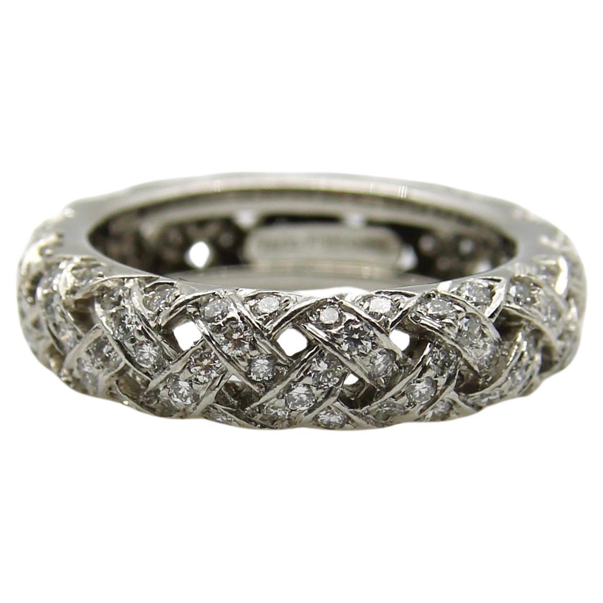 Tiffany & Co. Vannerie Platinum Diamond Eternity Band