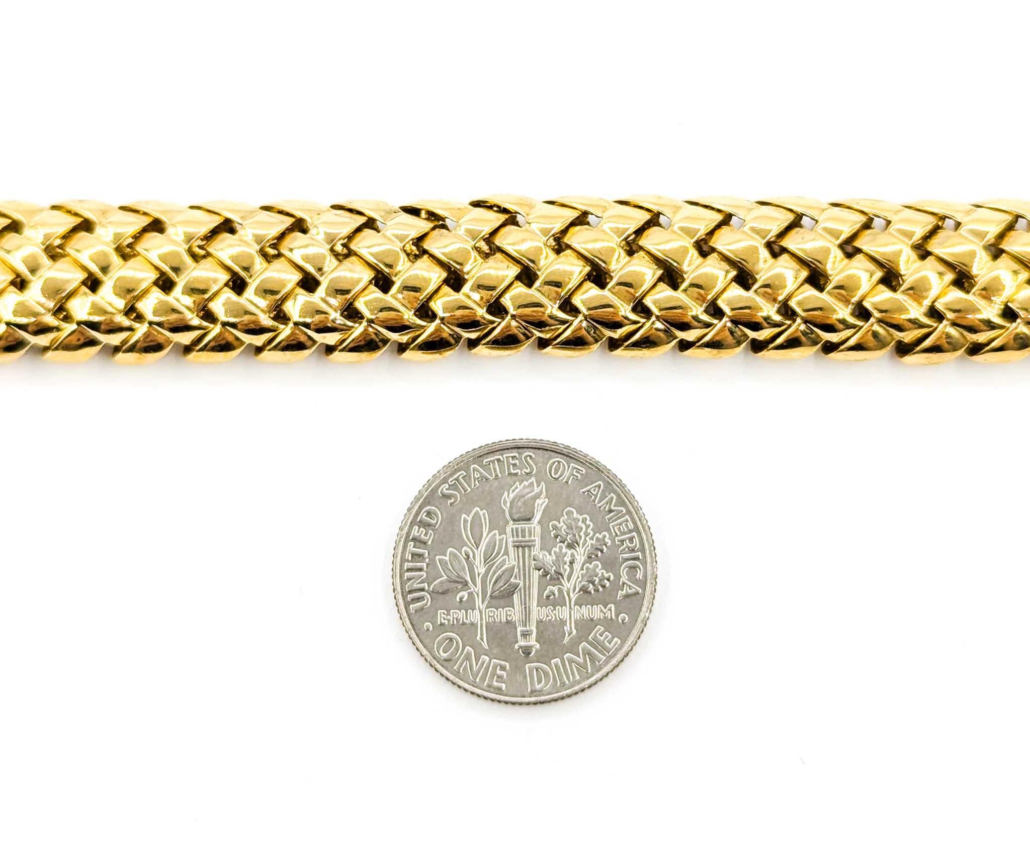 Tiffany & Co. Vannerie Gewebtes Armband aus 18 Karat Gelbgold 1