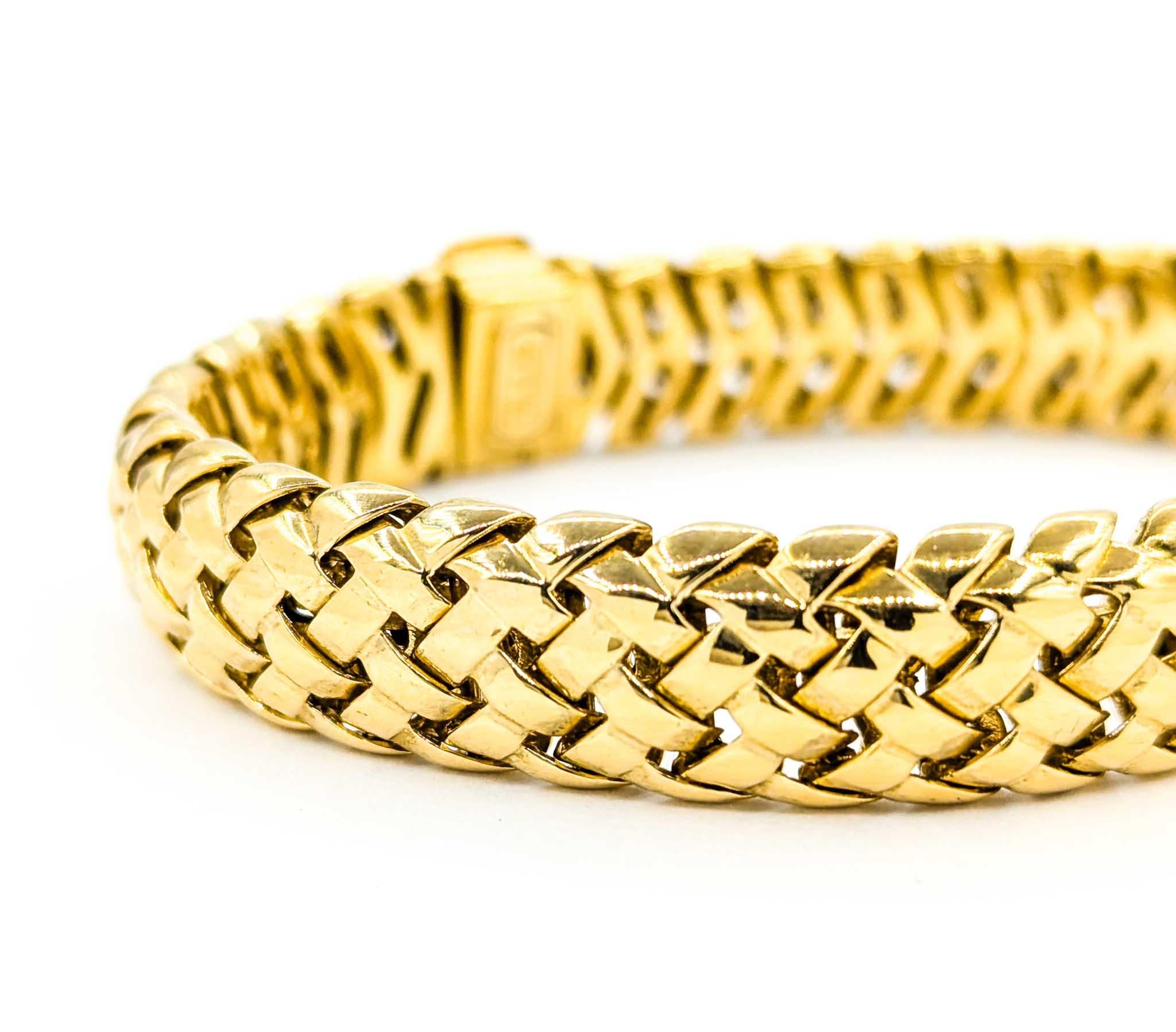 Tiffany & Co. Vannerie Gewebtes Armband aus 18 Karat Gelbgold 2