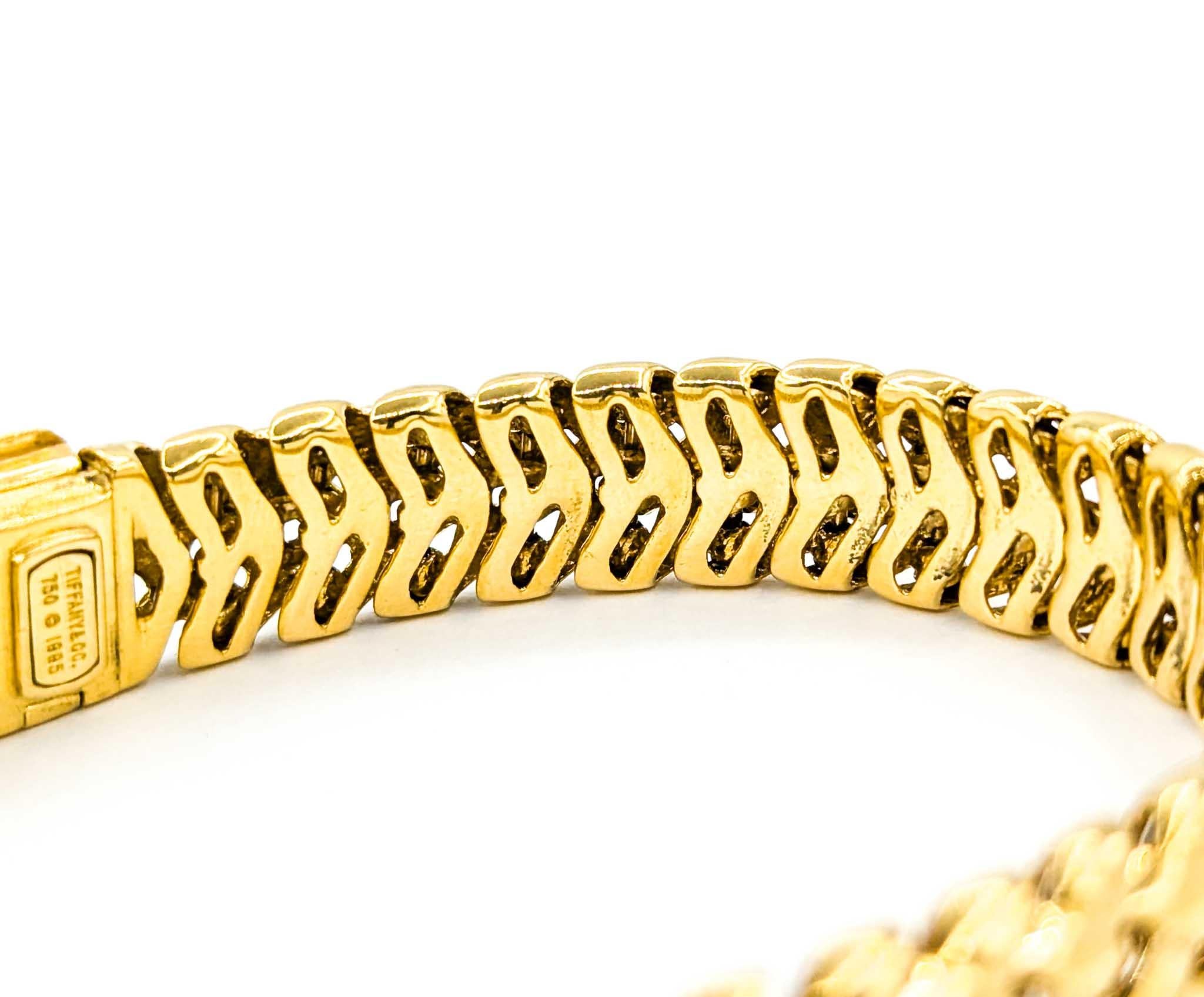 Tiffany & Co. Vannerie Gewebtes Armband aus 18 Karat Gelbgold 3
